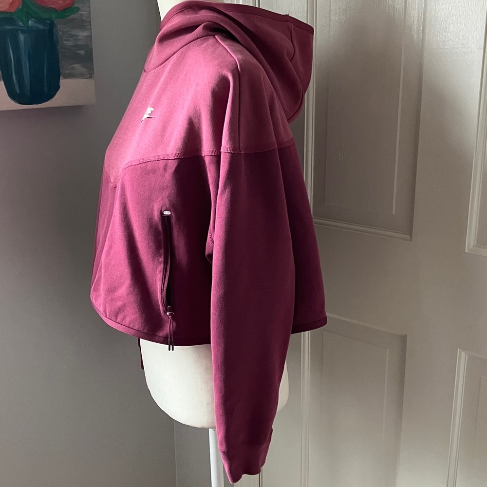 Nike cropped hooded cotton sweatshirt with zipper pockets - Picture 2 of 12